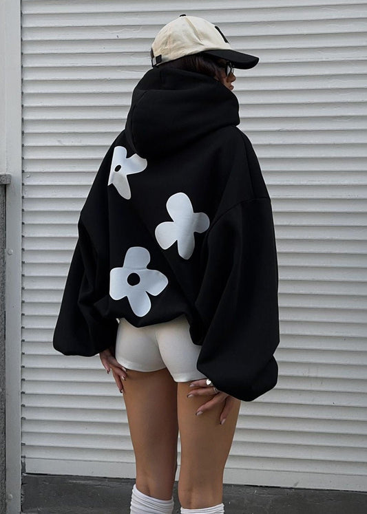 Graphic Bloom Oversized Hoodie