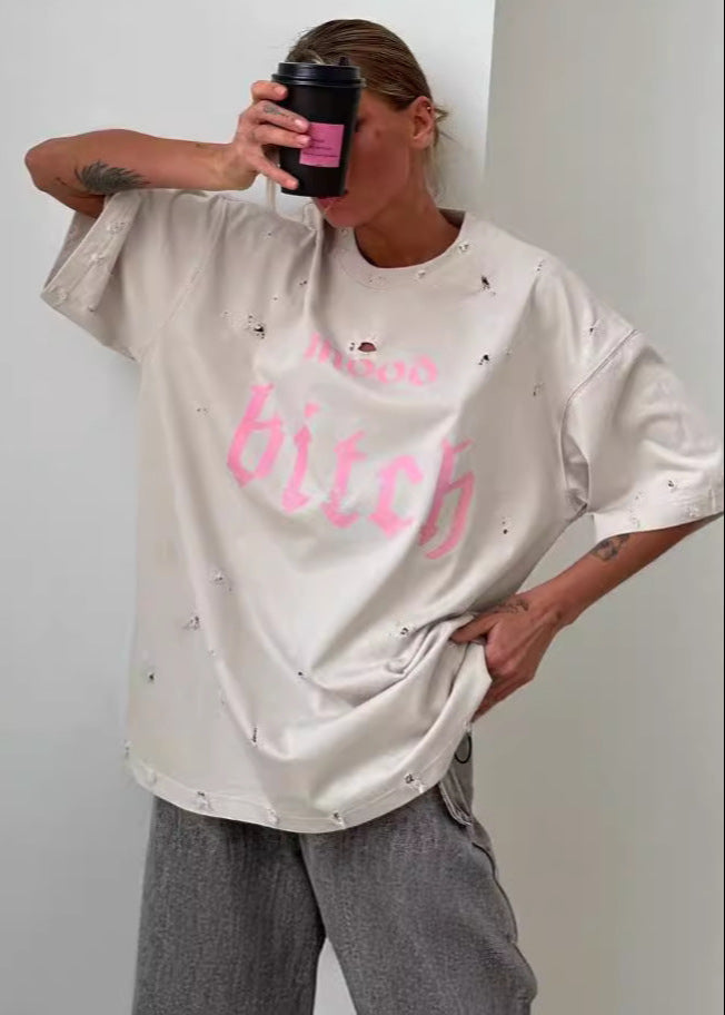 Distressed Oversized Graphic Tee