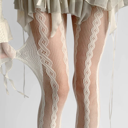 Emileigh Mesh Cable Tights