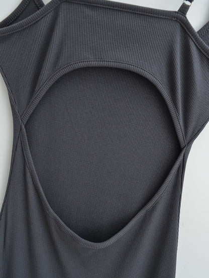 Dark Gray – Spaghetti Strap Hot Girl Maxi Dress