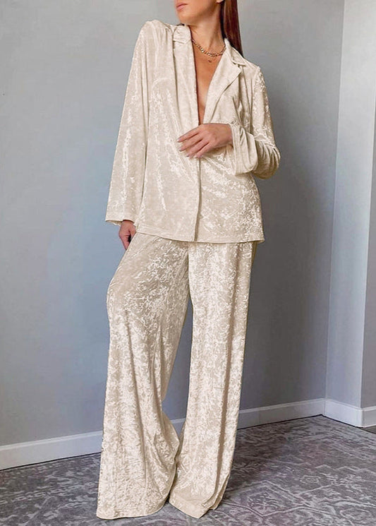 Velvet Luxe Lounge Set - Two-Piece Relaxed Fit Pajama Set