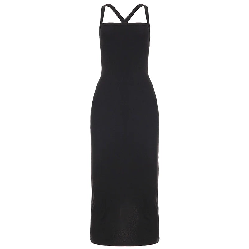 Abrianna Halter Backless Maxi Dress