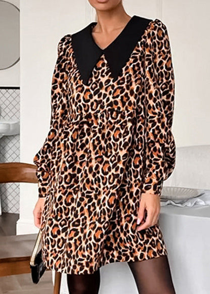 Leopard Elegance Statement Dress