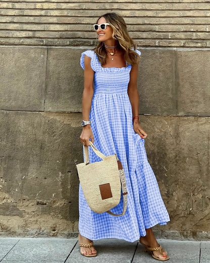 Isolde | Plaid Smocked Dress