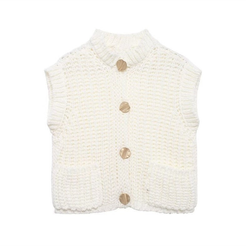 Maggie Button-Up Knit Vest