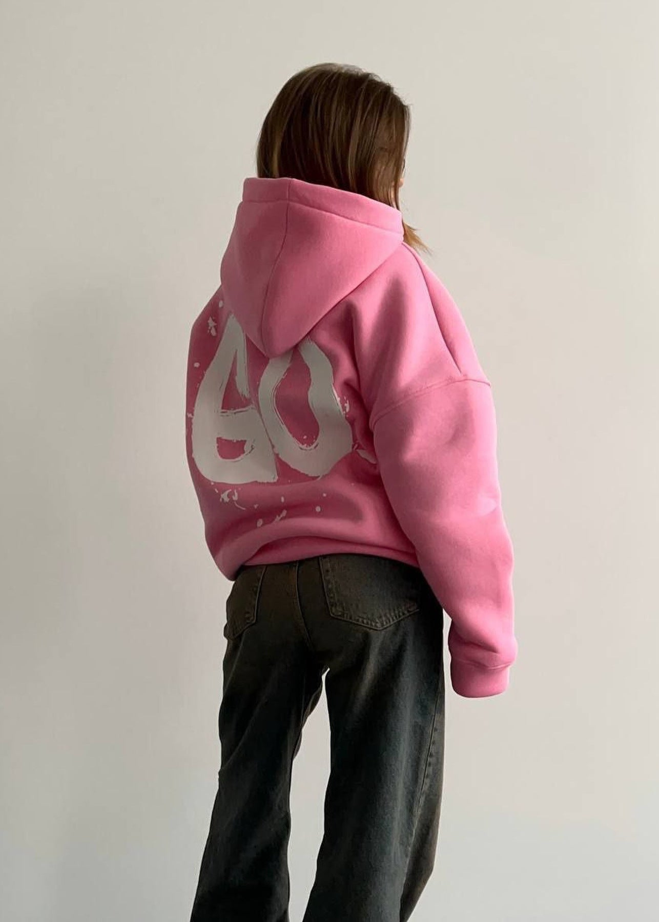 Oversized Pink Hoodie - Relaxed Fit Graphic Pullover
