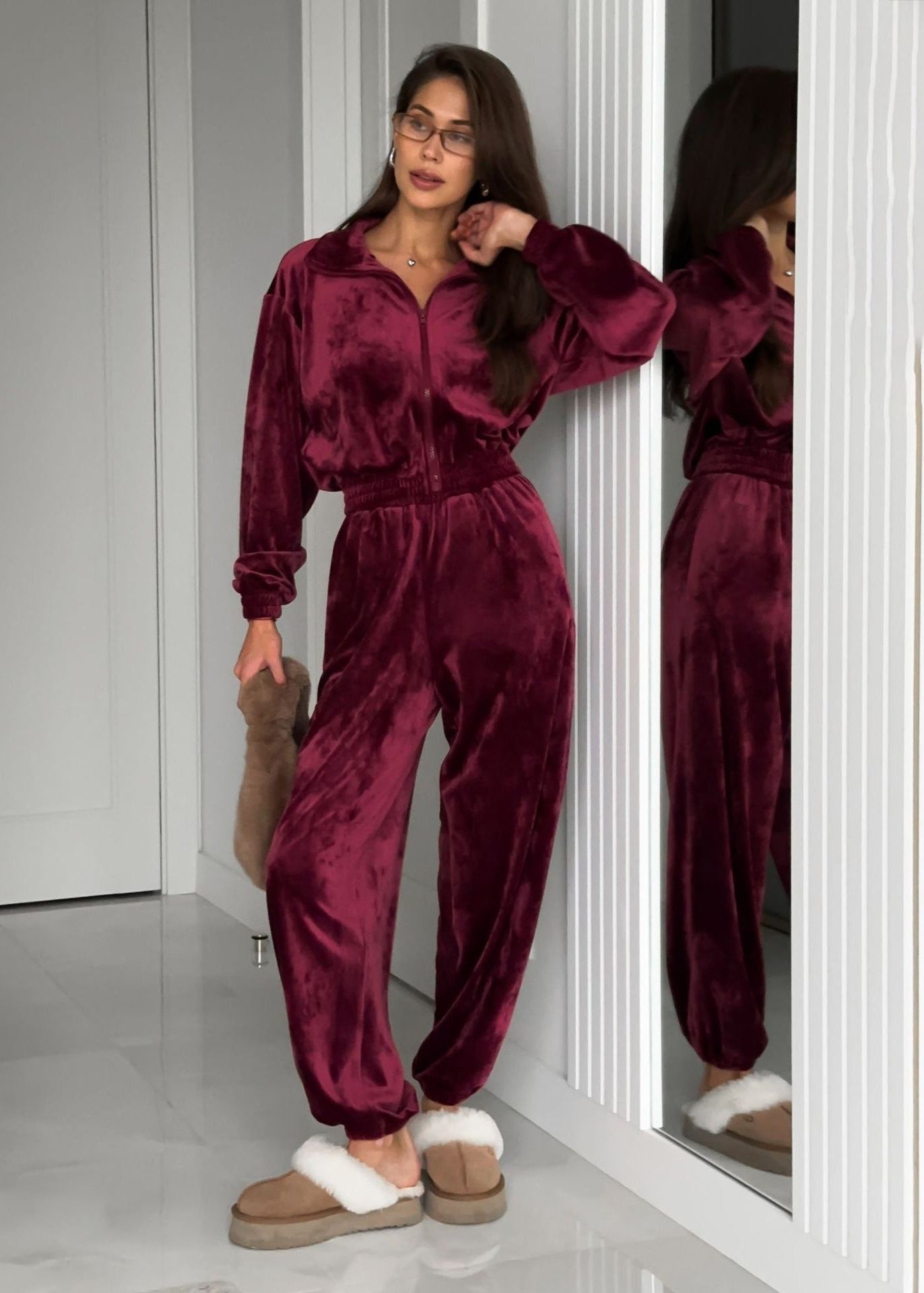Bella - Velvet Zip-Up Lounge Set