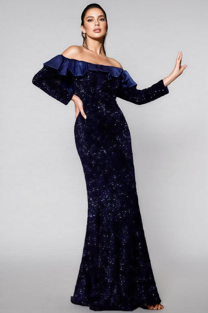 Giavanna Fishtail Sequinned Maxi Dress