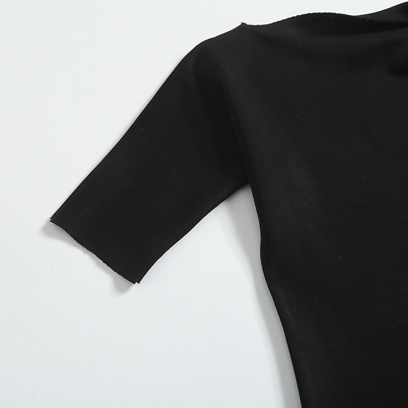 Black – Solid Color Slim Fit Bodycon Dress