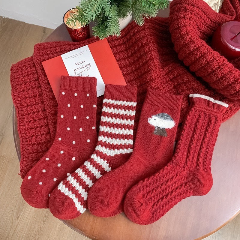 Mid Calf Warm Simple Socks