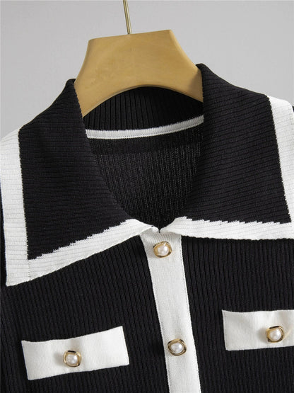 Black – Elegant Ice Silk Knit Dress