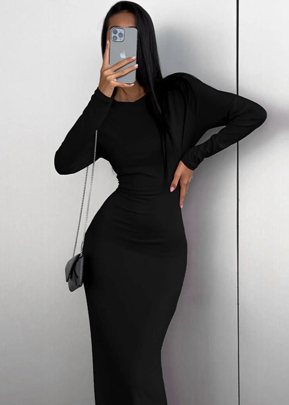 Royal Blue Long-Sleeve Maxi Dress