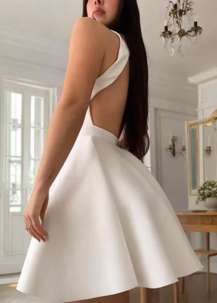 Celeste - Open Back Halter Mini Dress