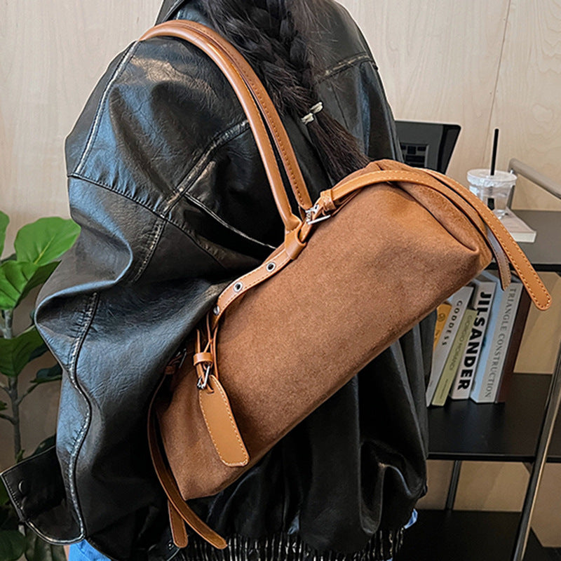 Stylish Long Lock Solid Color Elegant Shape Underarm Bag