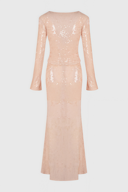 Jacksda Sequined Fishtail Maxi Dress Set