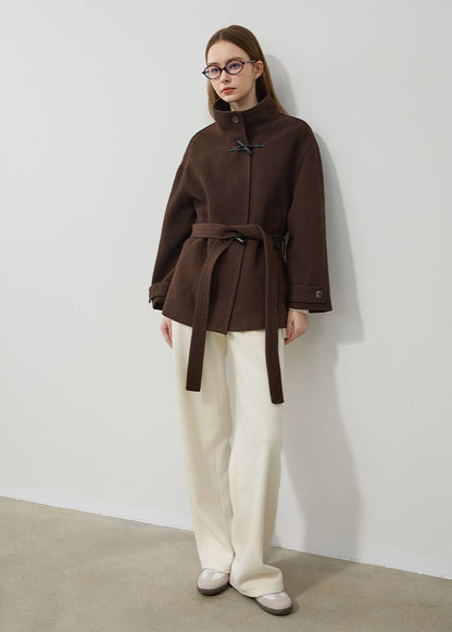 Fiona - Belted Wool Toggle Coat