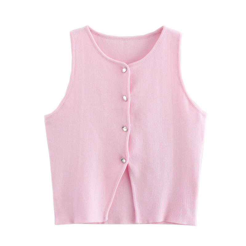 Novalee Cropped Knit Vest