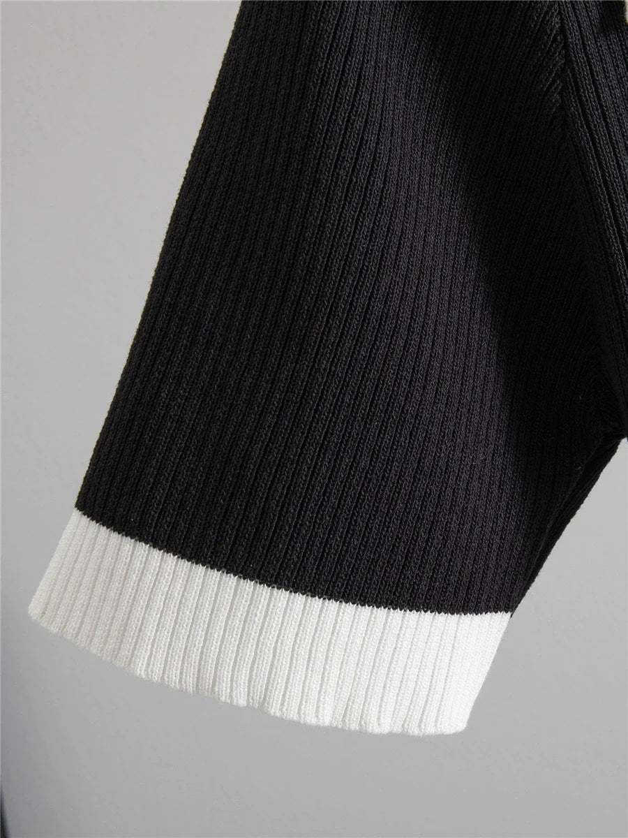 Black – Elegant Ice Silk Knit Dress