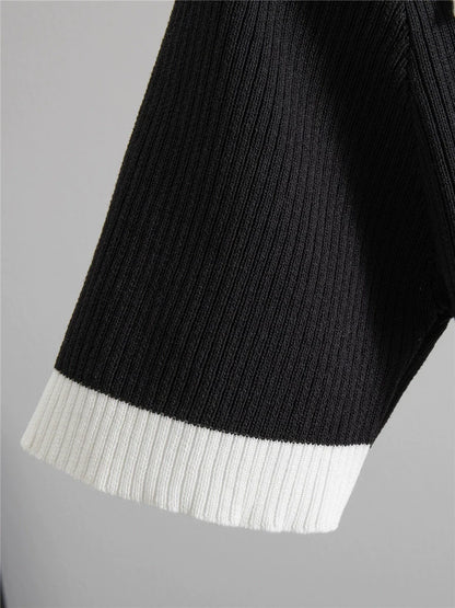 Black – Elegant Ice Silk Knit Dress