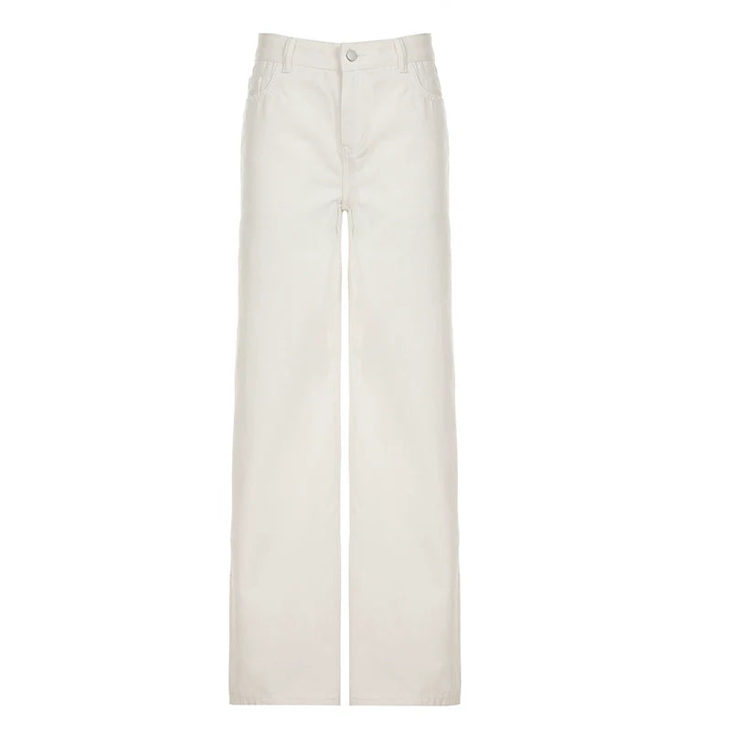 Andria White Straight-Leg Jeans