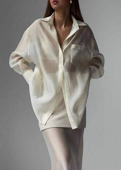 Elise Mesh Shirt and High-Waist Skirt Set