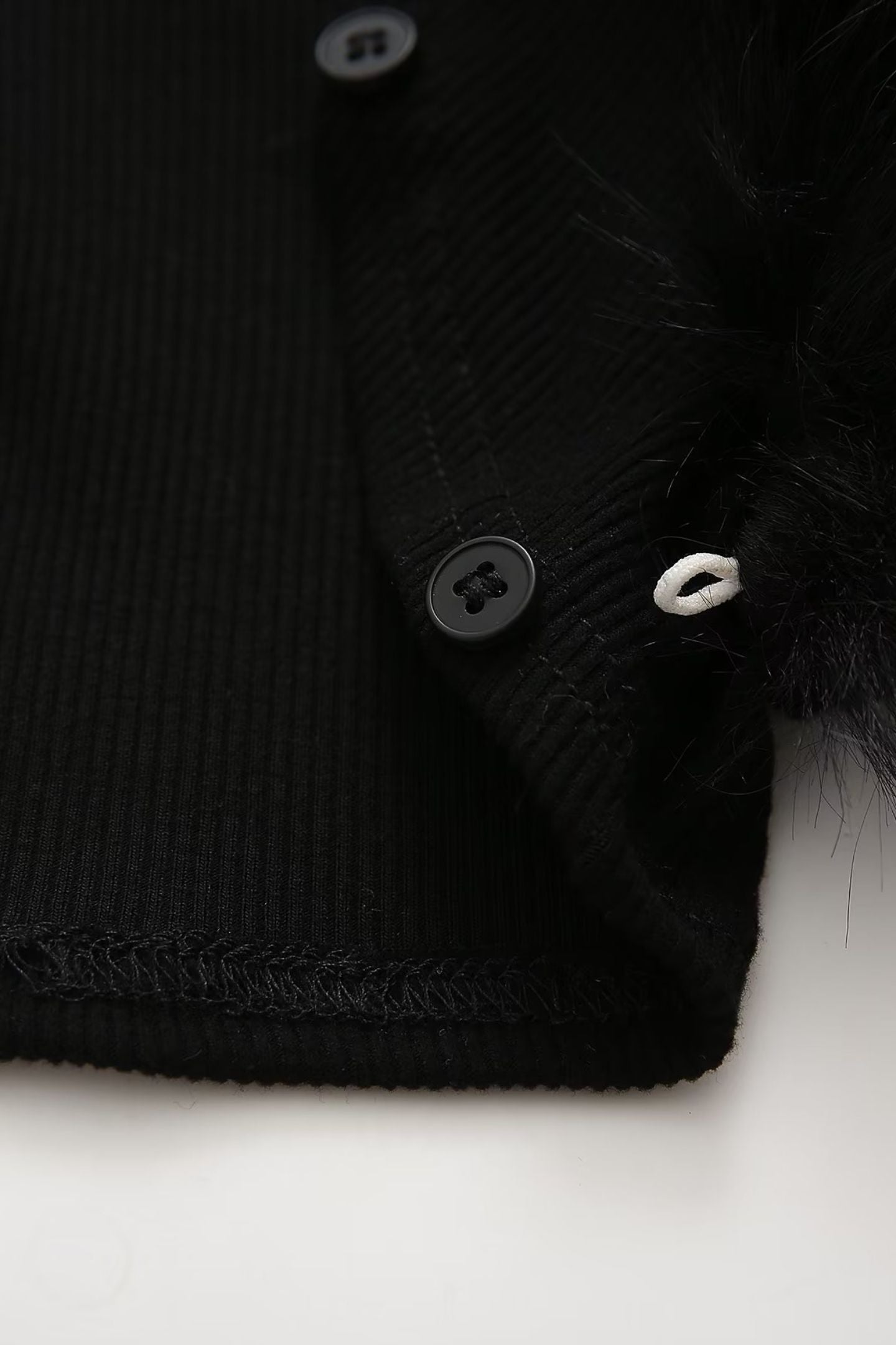 Apphia Crop Faux Fur Blouse & Corset Two Piece Set