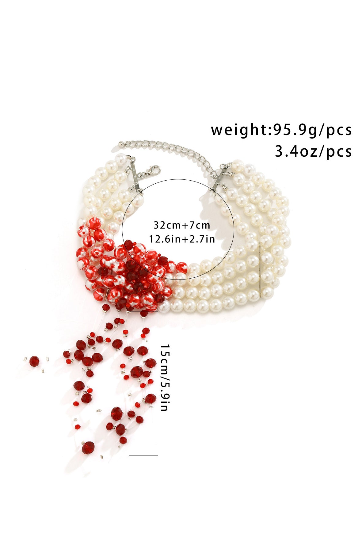 Bloody Pearl Tassel Necklace