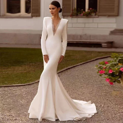Elegant Mermaid Evening Wedding Dress