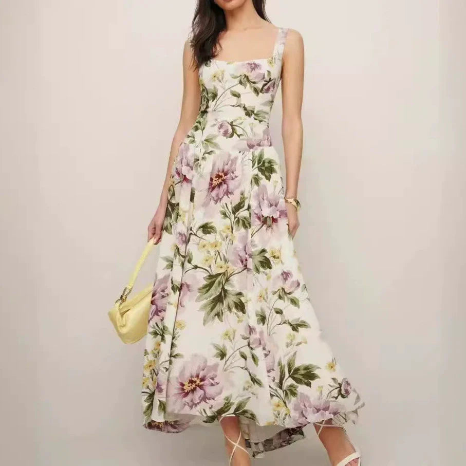 White - Fashion Floral Slim-Fit Sundress