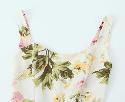 White - Fashion Floral Slim-Fit Sundress