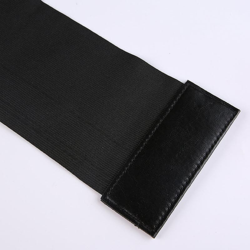 Lace up solid PU leather corset belt