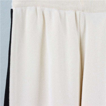 Apricot - Knitted Lapel Cardigan Two Piece Set