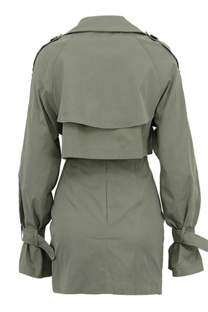 Shirley Button Detail Cropped Jacket & Mini Skirt Set