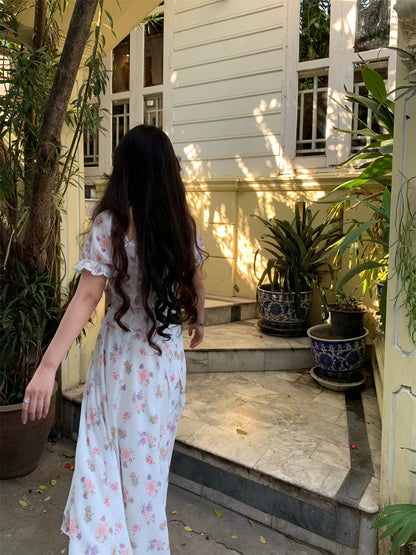 Magnolia Scent Embroidered Maxi Dress Graceful 2025 Floral Edition