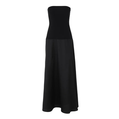Tube Top Dress Slim Fitting Patchwork Dress