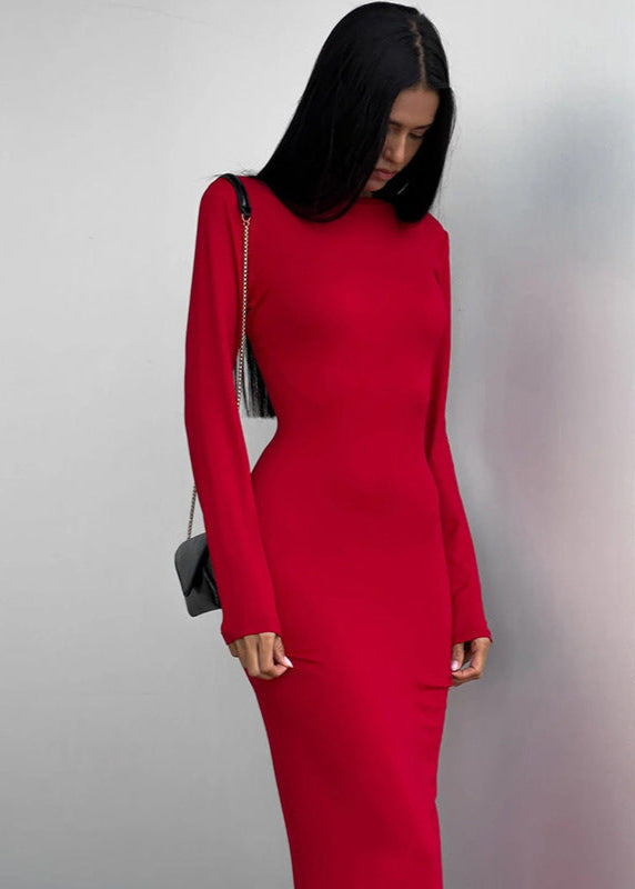 Royal Blue Long-Sleeve Maxi Dress