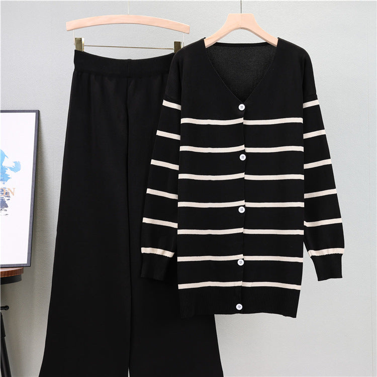 Black - Trendy Casual Wide-Leg Two Piece Set