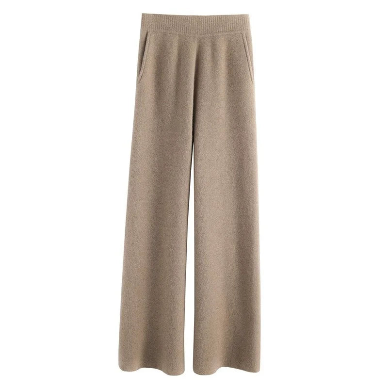 Ayana Cozy Knit Straight-Leg Pants