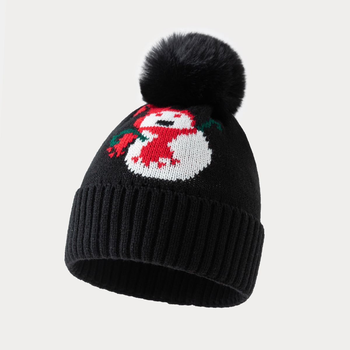 Snowman Pom Pom Knit Hat
