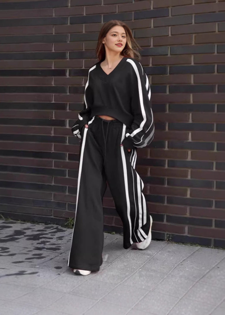 Striped Relaxed Fit Two-Piece Set
