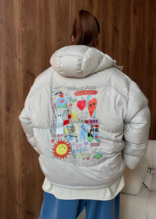 Graphic Oversized Puffer Jacket