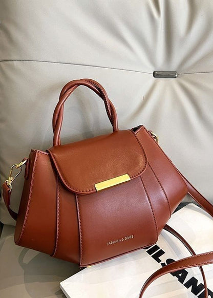 Structured Mocha Mini Bag – Gold Hardware Crossbody