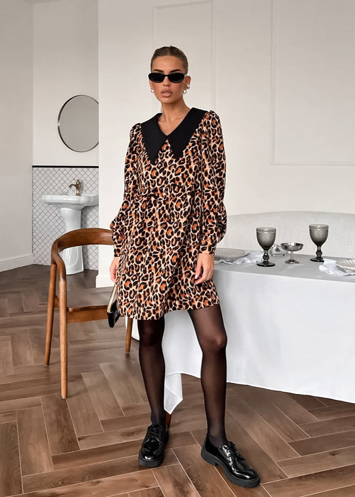 Leopard Elegance Statement Dress