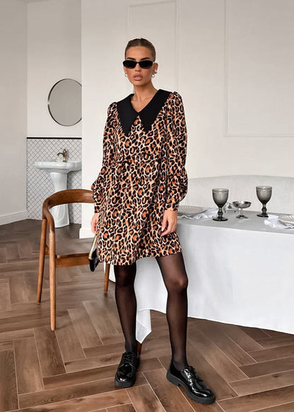 Leopard Elegance Statement Dress