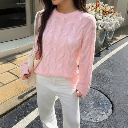 Sariya Solid Knit Crewneck Sweater