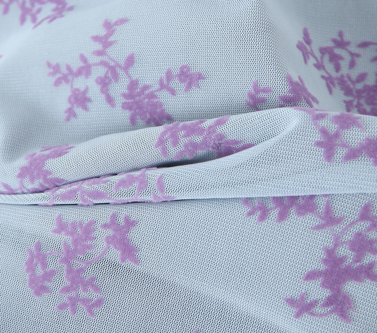 Blue – Mesh Floral Slim-Fit Dress