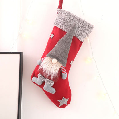 Fluffy no face doll applique socks decor