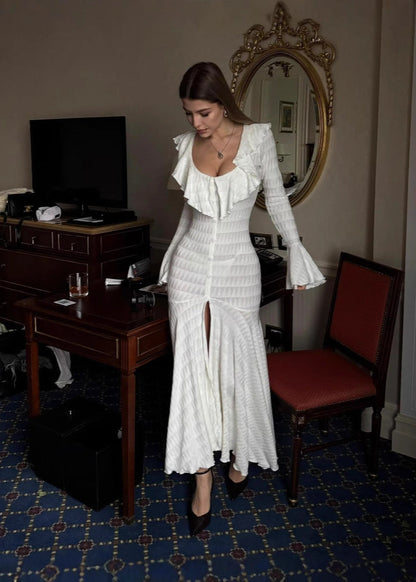 Isabella Ruffle Knit Maxi Dress