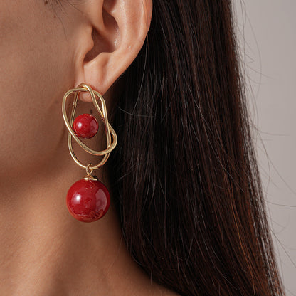Acrylic Geometric Sphere Wrap Earrings