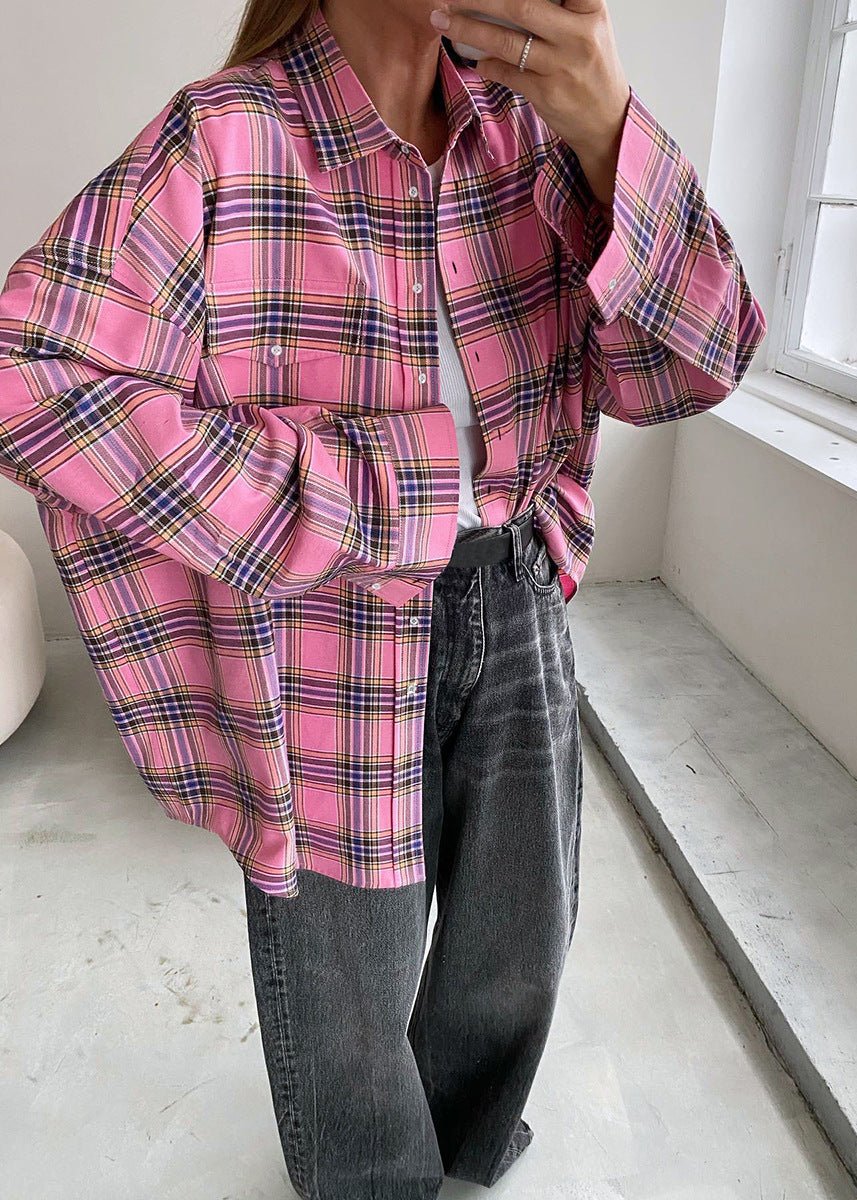 Vibrant Plaid Oversized Shirt